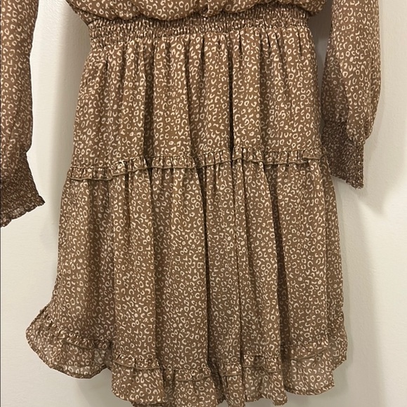 Jessica Simpson Tan and Brown Long Sleeve Sundress - Picture 3 of 5